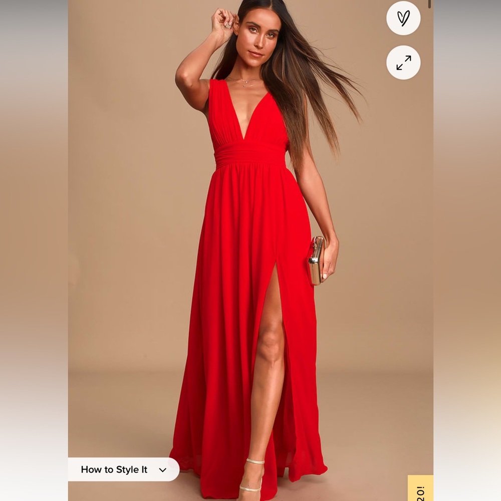 Lulus new never worn heavenly hues red dress